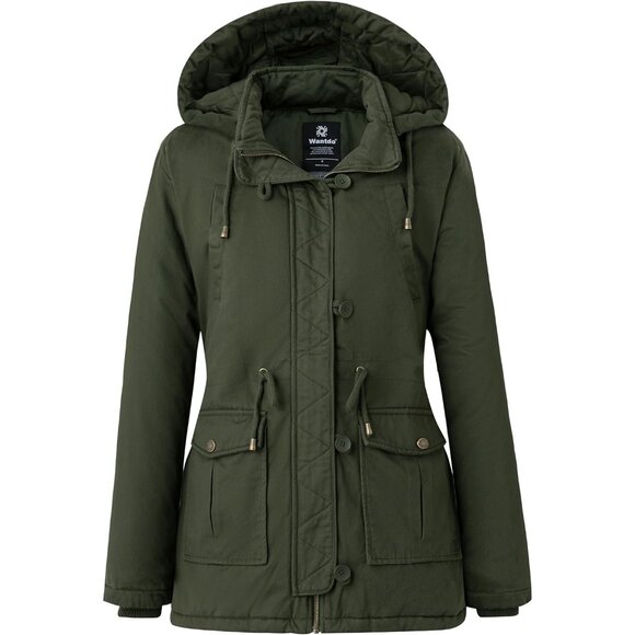 Women's Winter Thicken Puffer Coat Warm Fleece Lined Parka Jacket with Hood